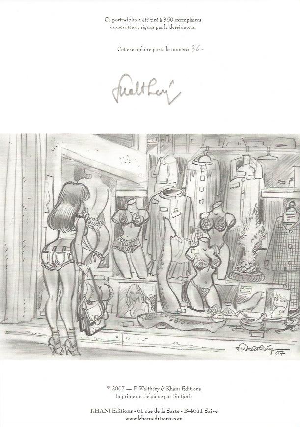 Walthéry – Dédicace Portfolio Natacha “Rêves de Velours” - Capitaine BD