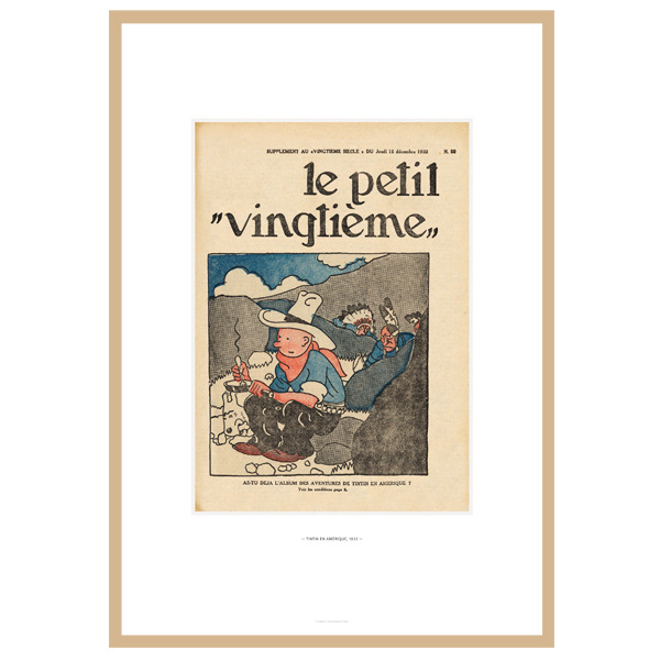 Hergé Moulinsart - Lithographie "le petit Vingtième" Tintin en Amérique - Amazonie BD