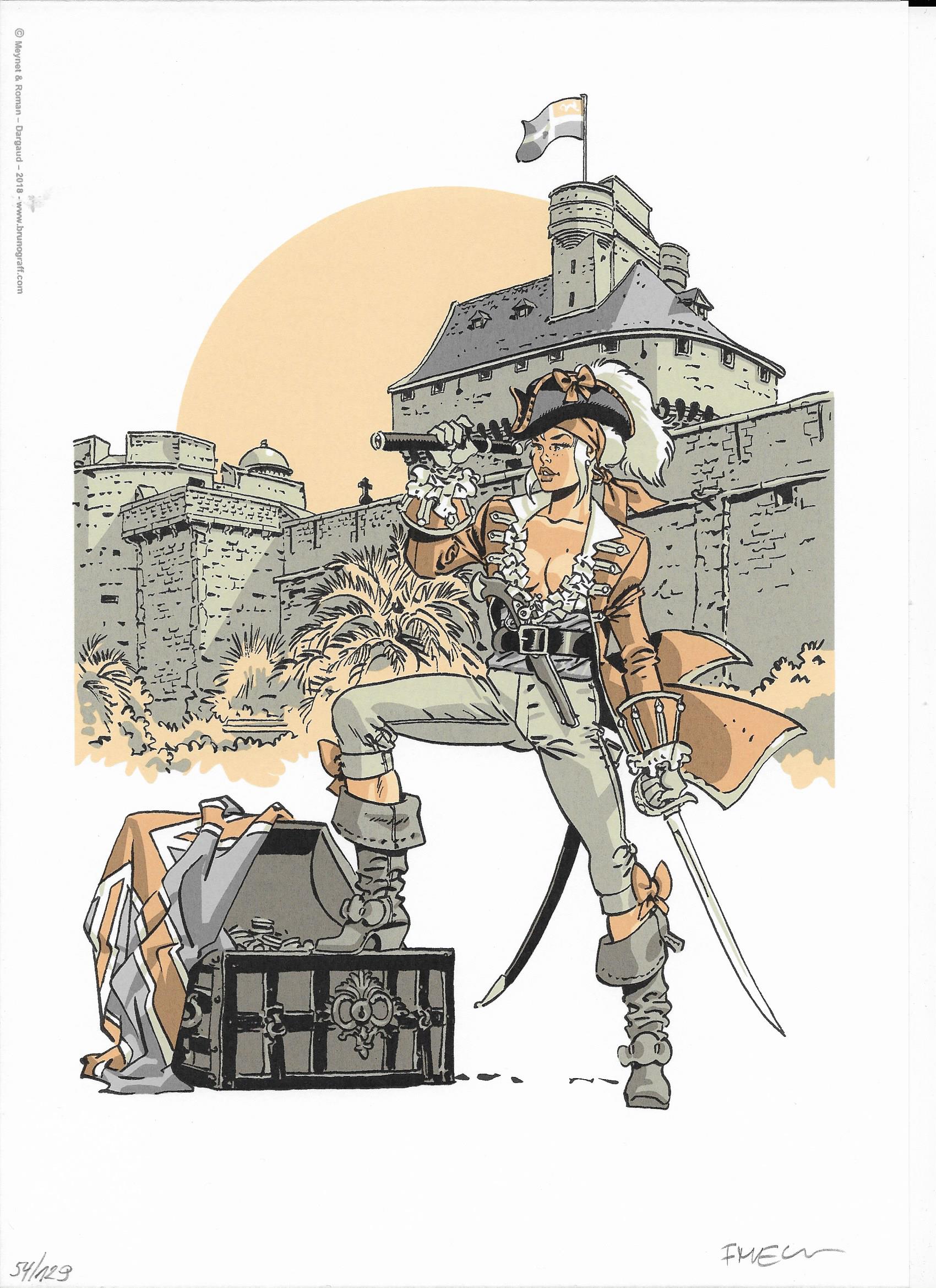 Félix Meynet - Ex libris sérigraphié Saint Malo - Amazonie BD