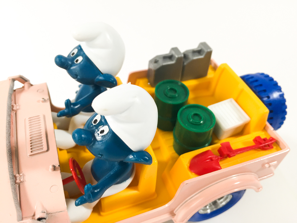 Peyo - Jeep Schtroumpfs - Burago 1984 MIB - Smurfs Puffi Schlumpfe - Amazonie BD