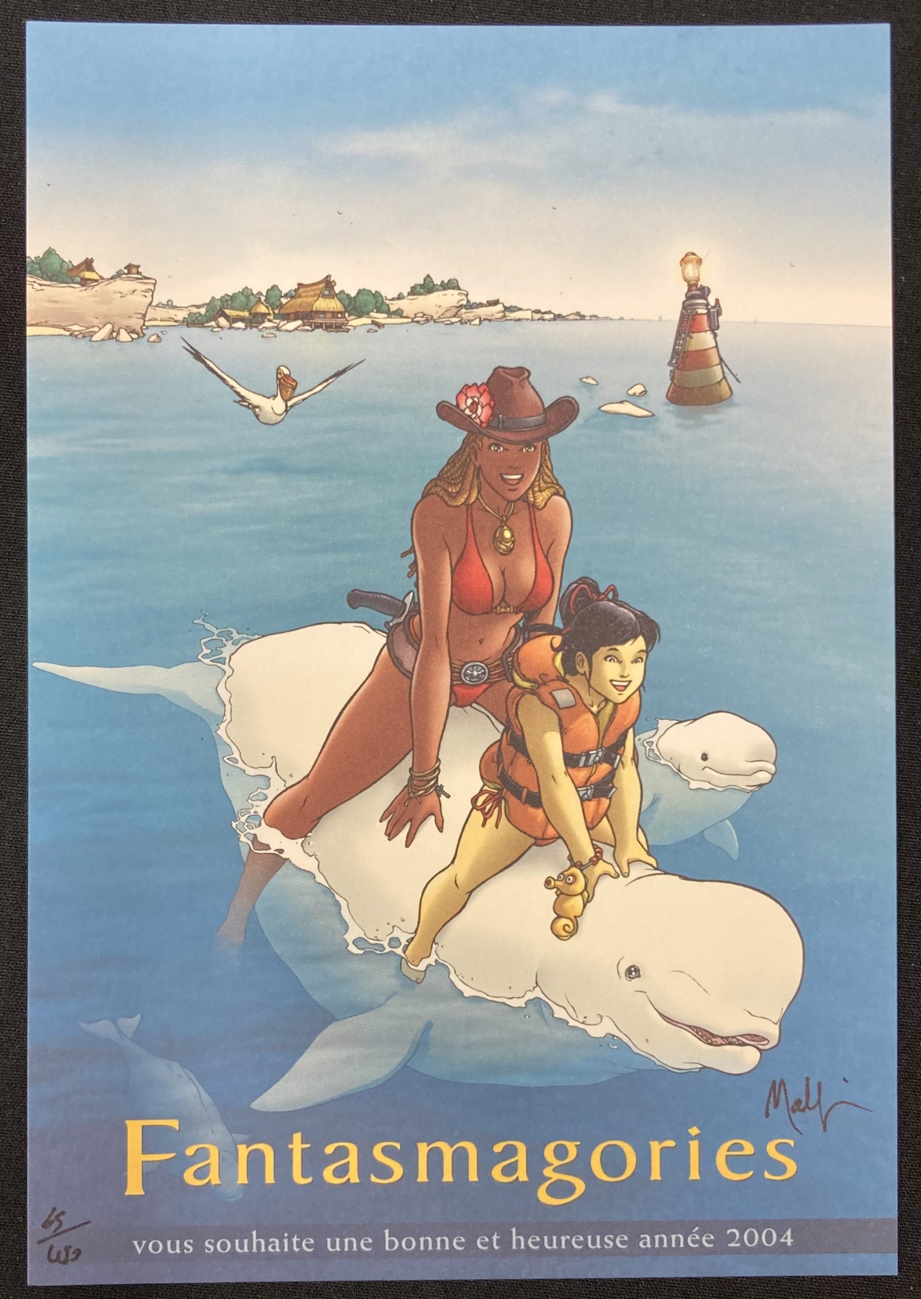 Nicolas Malfin - Golden City - Carte de voeux / Ex libris - Amazonie BD