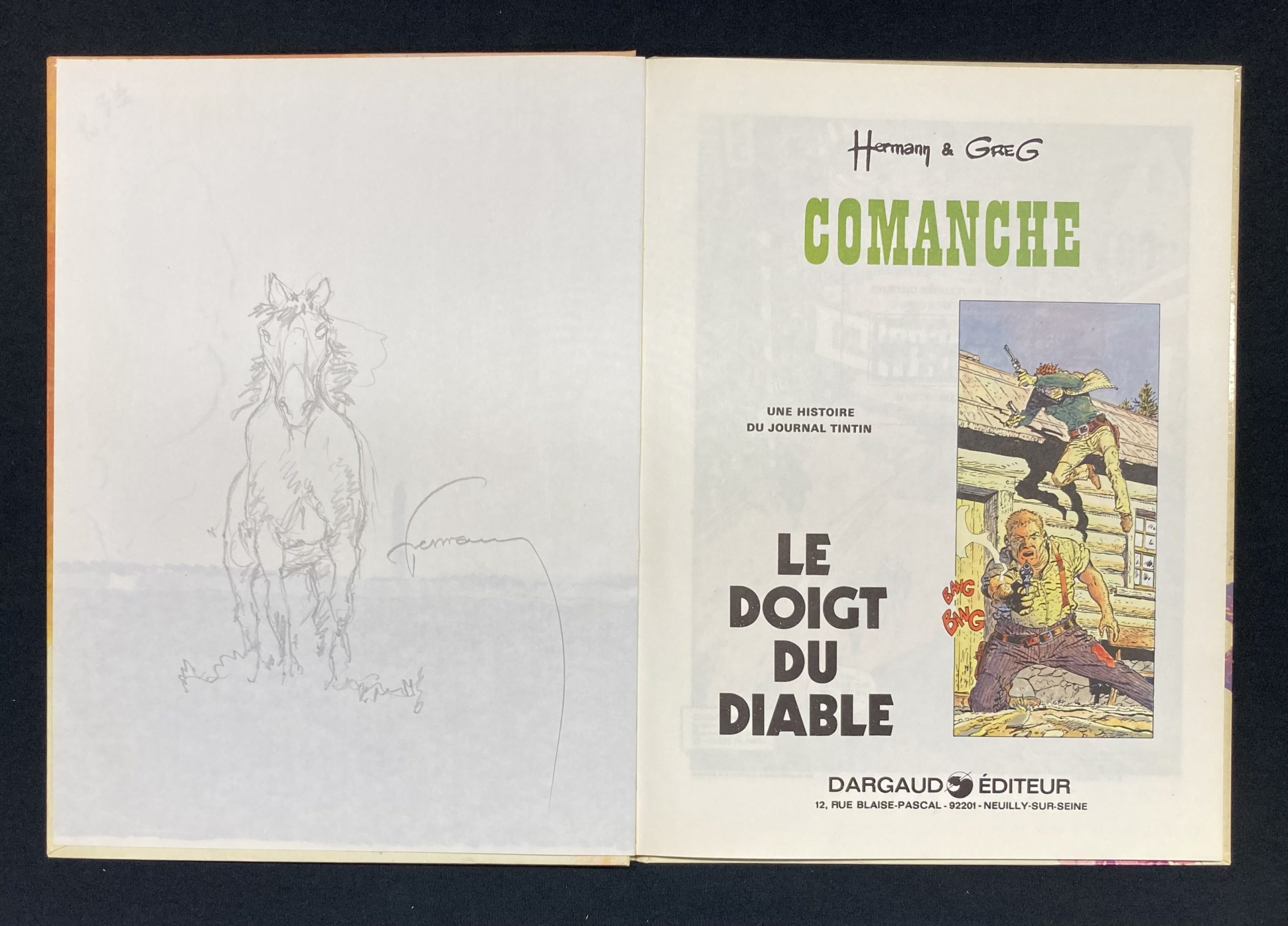 Hermann & Greg – Dédicace : Comanche N° 7 – Le doigt du diable - Amazonie BD
