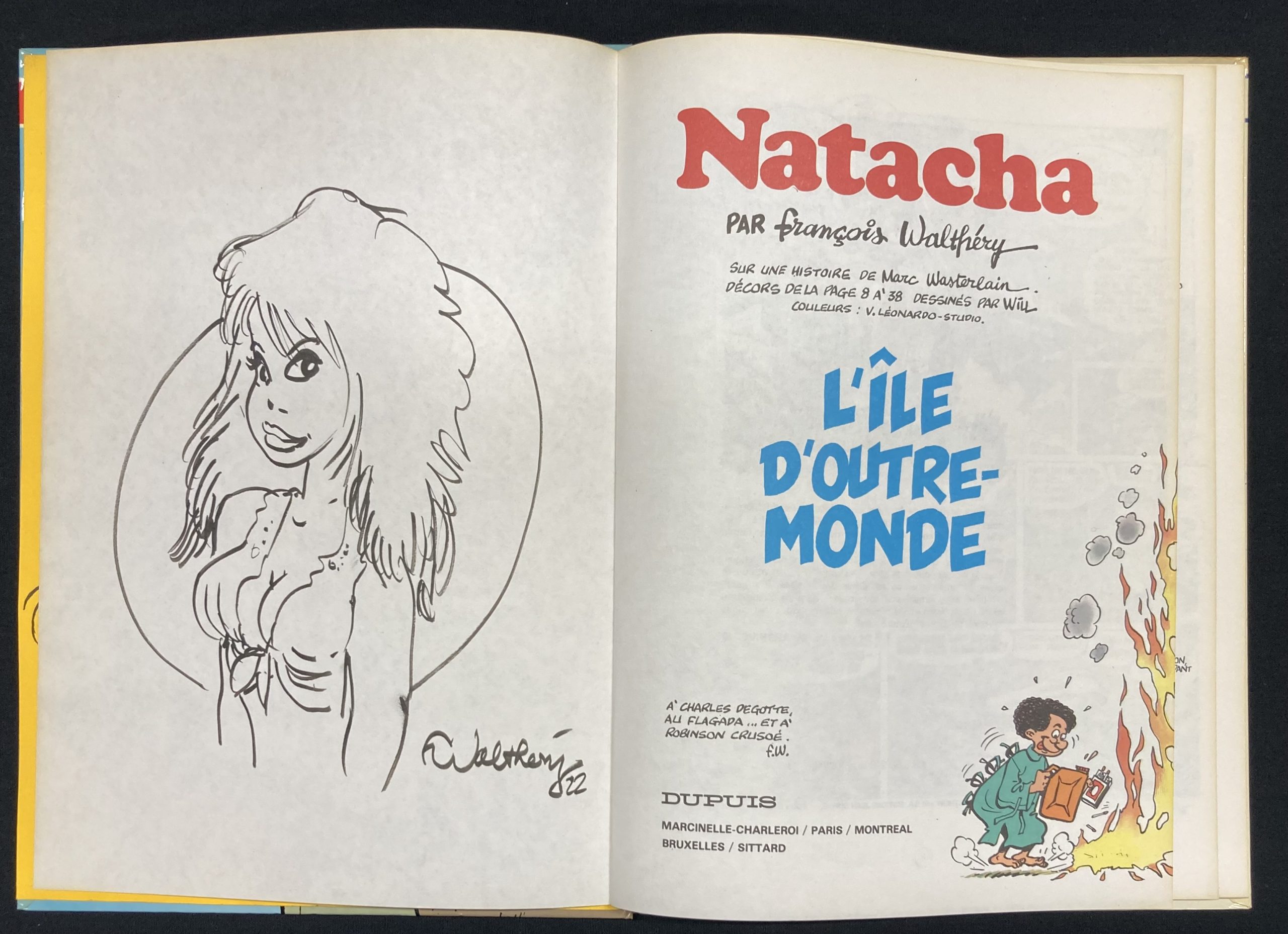 Walthéry - Dédicace Natacha N° 10 L'île d'outre monde - Amazonie BD
